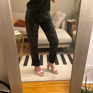 Reformation relaxed straight leg black jeans, size 29, length 27